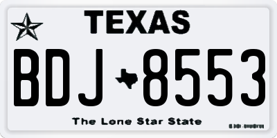 TX license plate BDJ8553