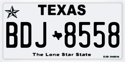 TX license plate BDJ8558