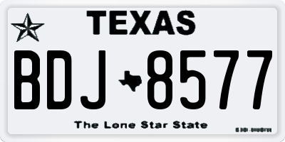 TX license plate BDJ8577