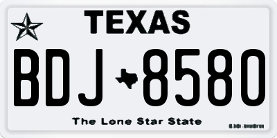TX license plate BDJ8580