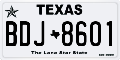 TX license plate BDJ8601