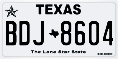 TX license plate BDJ8604