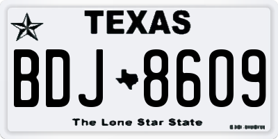 TX license plate BDJ8609