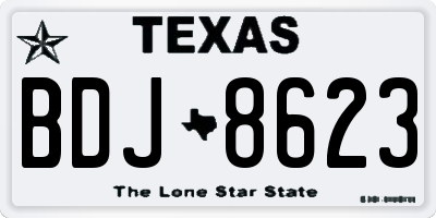 TX license plate BDJ8623