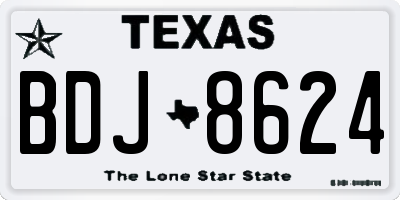 TX license plate BDJ8624
