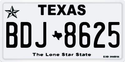 TX license plate BDJ8625