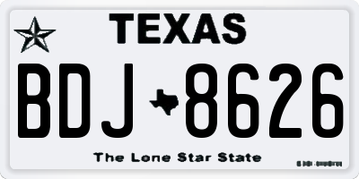 TX license plate BDJ8626