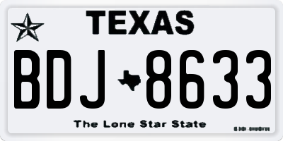 TX license plate BDJ8633