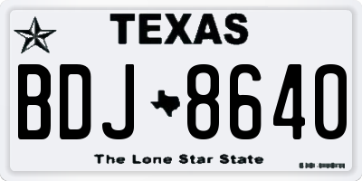 TX license plate BDJ8640