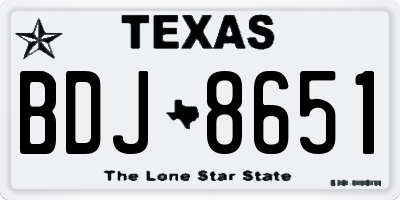 TX license plate BDJ8651