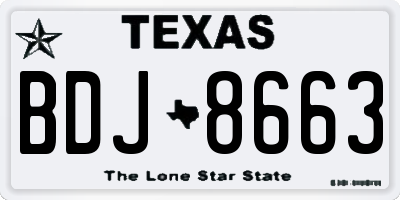 TX license plate BDJ8663