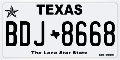 TX license plate BDJ8668