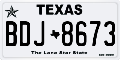 TX license plate BDJ8673