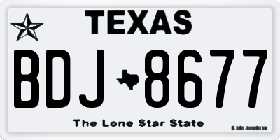 TX license plate BDJ8677