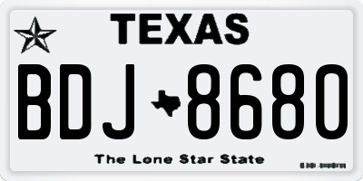 TX license plate BDJ8680