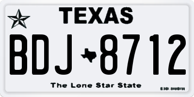 TX license plate BDJ8712