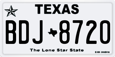 TX license plate BDJ8720