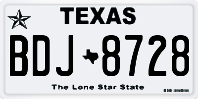 TX license plate BDJ8728