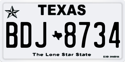 TX license plate BDJ8734