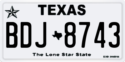 TX license plate BDJ8743