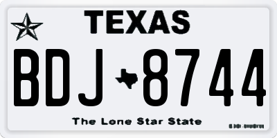 TX license plate BDJ8744