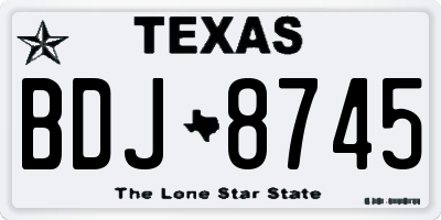 TX license plate BDJ8745