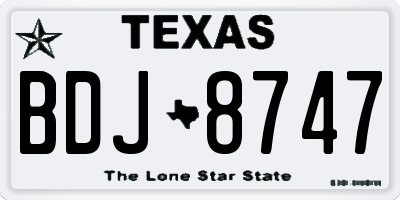 TX license plate BDJ8747