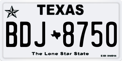 TX license plate BDJ8750