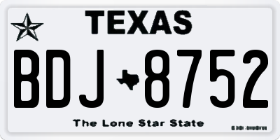 TX license plate BDJ8752