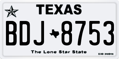 TX license plate BDJ8753