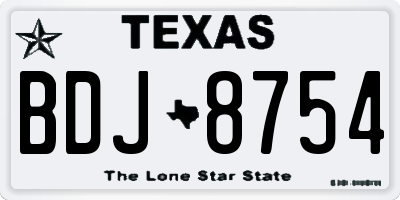 TX license plate BDJ8754