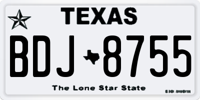 TX license plate BDJ8755