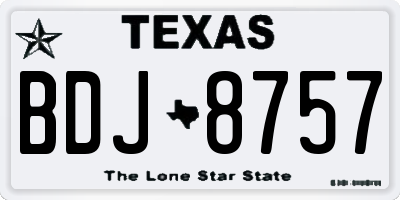 TX license plate BDJ8757