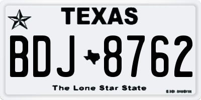 TX license plate BDJ8762