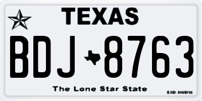 TX license plate BDJ8763
