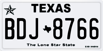TX license plate BDJ8766