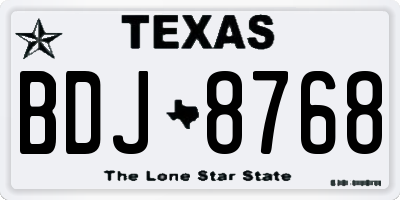 TX license plate BDJ8768