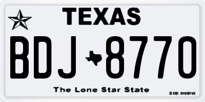 TX license plate BDJ8770