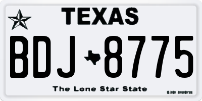 TX license plate BDJ8775