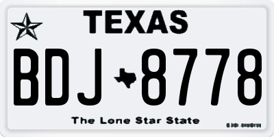 TX license plate BDJ8778