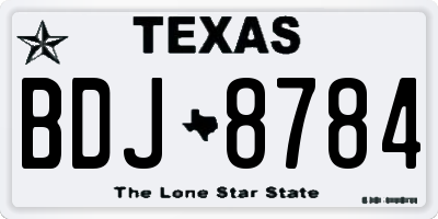 TX license plate BDJ8784