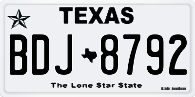 TX license plate BDJ8792