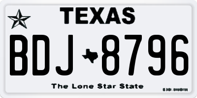 TX license plate BDJ8796