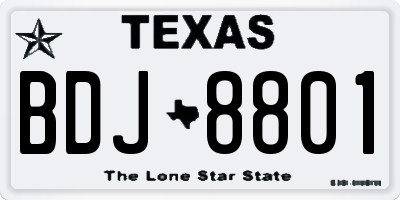 TX license plate BDJ8801