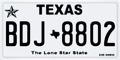 TX license plate BDJ8802