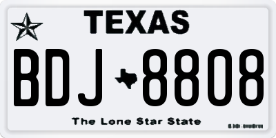 TX license plate BDJ8808