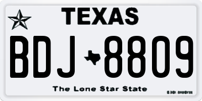 TX license plate BDJ8809