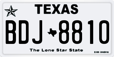 TX license plate BDJ8810