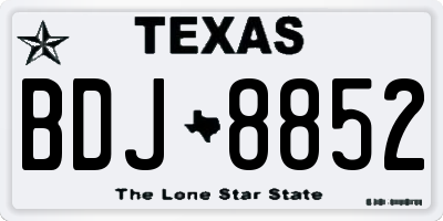 TX license plate BDJ8852