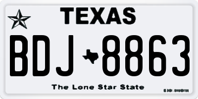 TX license plate BDJ8863